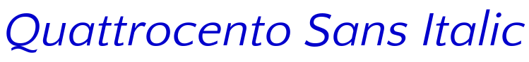 Quattrocento Sans Italic 字体